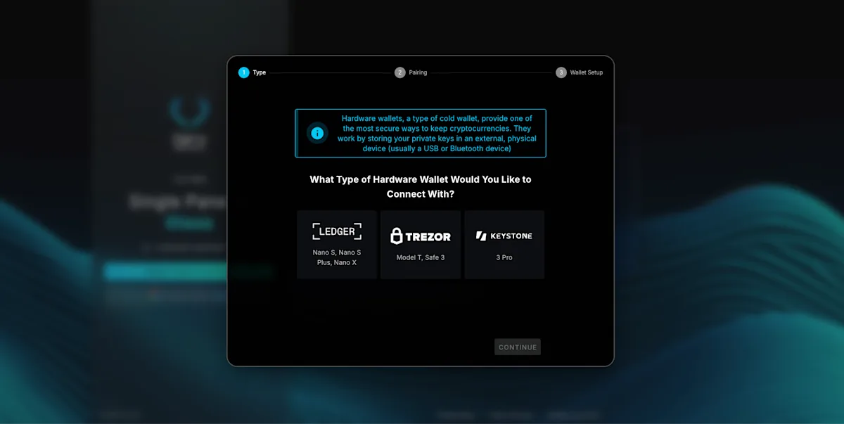 Hardware Wallet Connection Options in Gero Dashboard