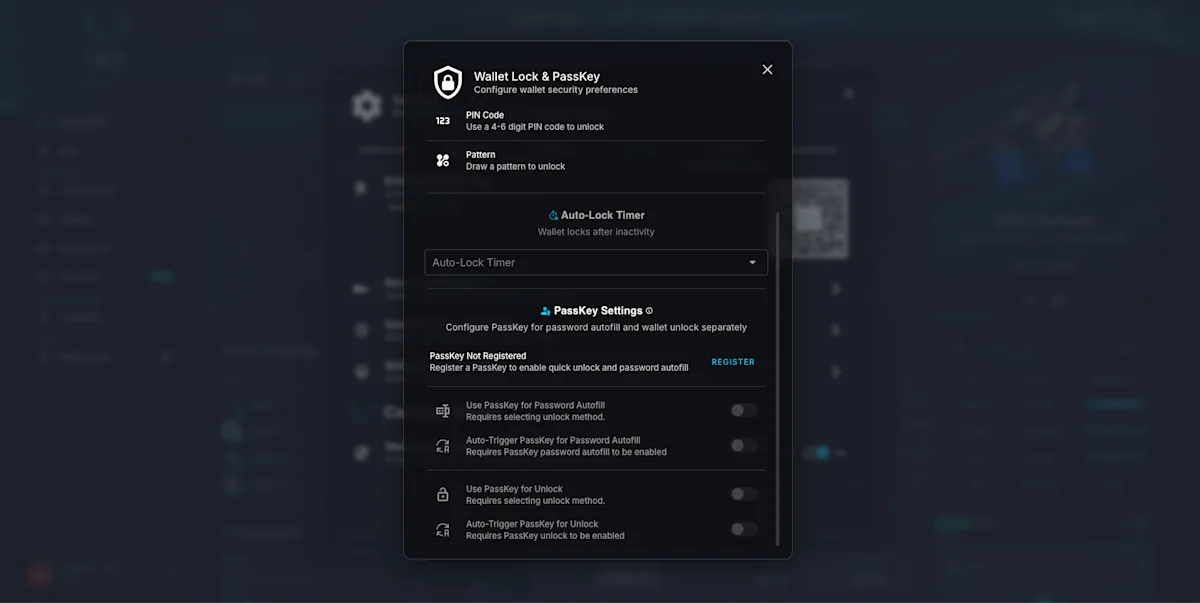 PassKey Authentication Settings in Gero Dashboard
